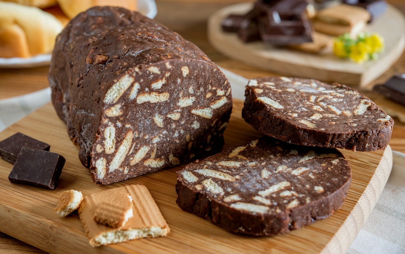 Chocolate Salami, a Greek no-bake festive dessert